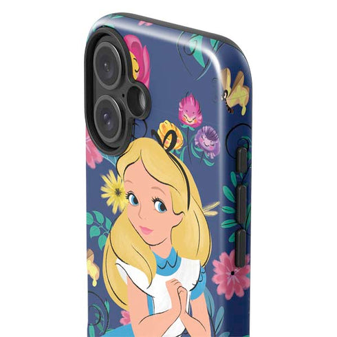 Disney Alice in Wonderland (animated) Floral Print iPhone 16 Plus Impact Case