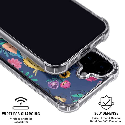 Disney Alice in Wonderland (animated) Floral Print iPhone 16 Plus MagSafe Case