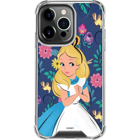 Disney Alice in Wonderland (animated) Floral Print iPhone 16 Pro Clear Case