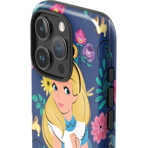 Disney Alice in Wonderland (animated) Floral Print iPhone 16 Pro Impact Case