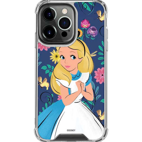 Disney Alice in Wonderland (animated) Floral Print iPhone 16 Pro Max Clear Case