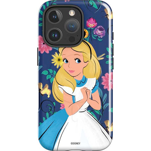 Disney Alice in Wonderland (animated) Floral Print iPhone 16 Pro Max Magsafe Impact Case