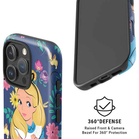 Disney Alice in Wonderland (animated) Floral Print iPhone 16 Pro Max Magsafe Impact Case
