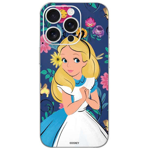 Disney Alice in Wonderland (animated) Floral Print iPhone 16 Pro Skin