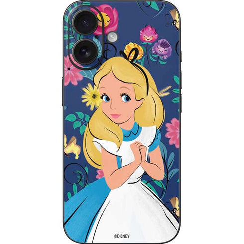 Disney Alice in Wonderland (animated) Floral Print iPhone 16 Skin
