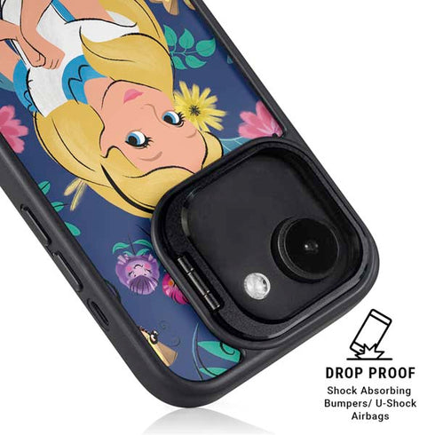 Disney Alice in Wonderland (animated) Floral Print iPhone 16e Kickstand Case