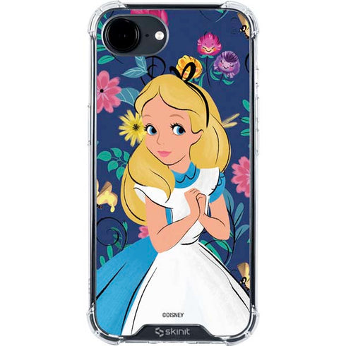 Disney Alice in Wonderland (animated) Floral Print iPhone 16e Clear Case