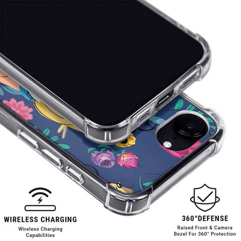 Disney Alice in Wonderland (animated) Floral Print iPhone 16e Clear Case