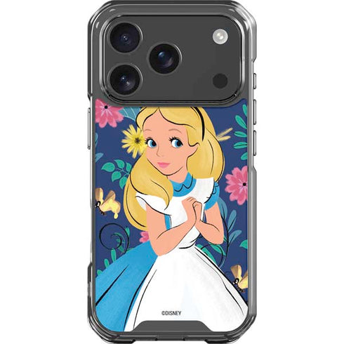 Disney Alice in Wonderland (animated) Floral Print iPhone 17 Pro Clear Case