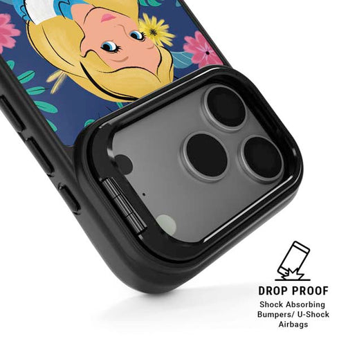 Disney Alice in Wonderland (animated) Floral Print iPhone 17 Pro Kickstand Case