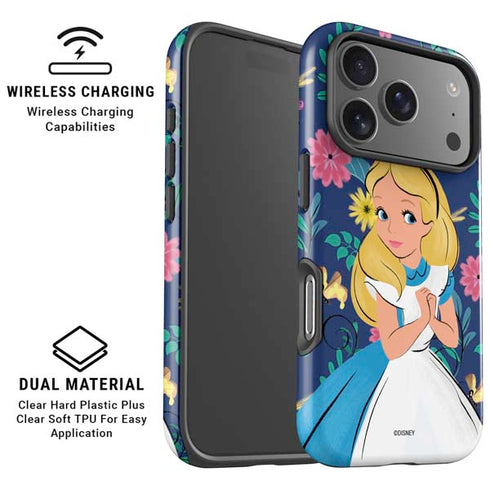 Disney Alice in Wonderland (animated) Floral Print iPhone 17 Pro Magsafe Impact Case