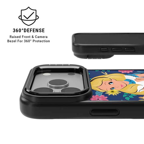 Disney Alice in Wonderland (animated) Floral Print iPhone 17 Pro Max Kickstand Case