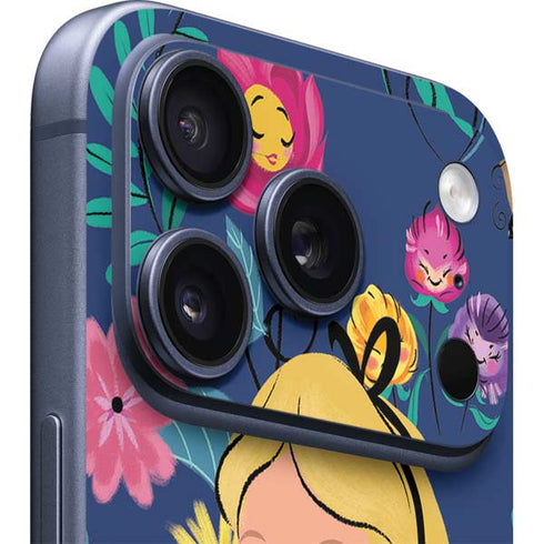 Disney Alice in Wonderland (animated) Floral Print iPhone 17 Pro Max Skin