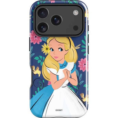 Disney Alice in Wonderland (animated) Floral Print iPhone 18 Pro Impact Case