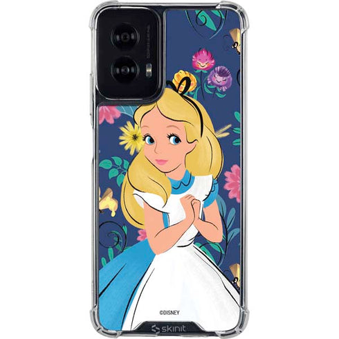 Disney Alice in Wonderland (animated) Floral Print Moto G Power 5G (2024) Clear Case