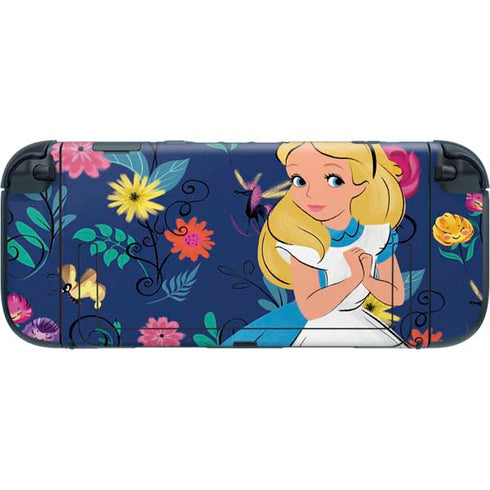 Disney Alice in Wonderland (animated) Floral Print Nintendo Switch 2 (2025) with Joy-Con Skin