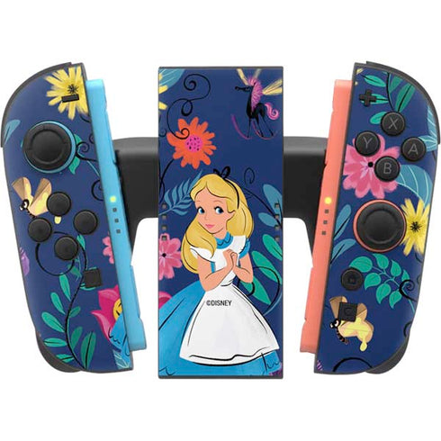 Disney Alice in Wonderland (animated) Floral Print Nintendo Switch 2 (2025) Joy-Con Controller Skin