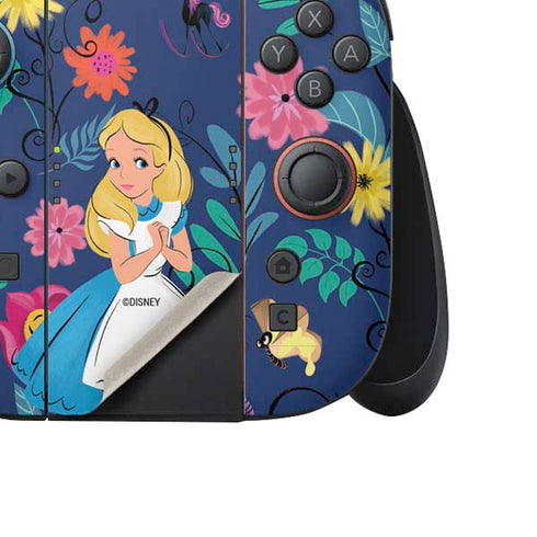 Disney Alice in Wonderland (animated) Floral Print Nintendo Switch 2 (2025) Joy-Con Controller Skin