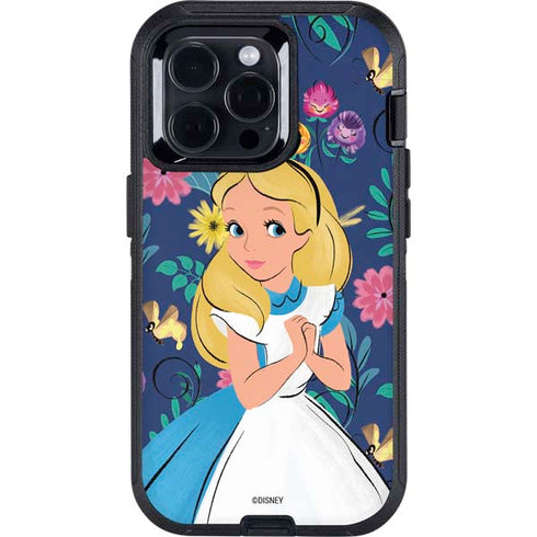 Disney Alice in Wonderland (animated) Floral Print Otterbox Defender iPhone Skin