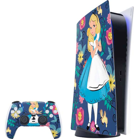 Disney Alice in Wonderland (animated) Floral Print PlayStation PS5 Skins