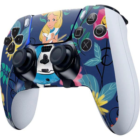 Disney Alice in Wonderland (animated) Floral Print PS5 DualSense Edge Pro Controller Skin