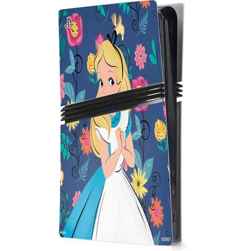 Disney Alice in Wonderland (animated) Floral Print PS5 Pro Console Skin