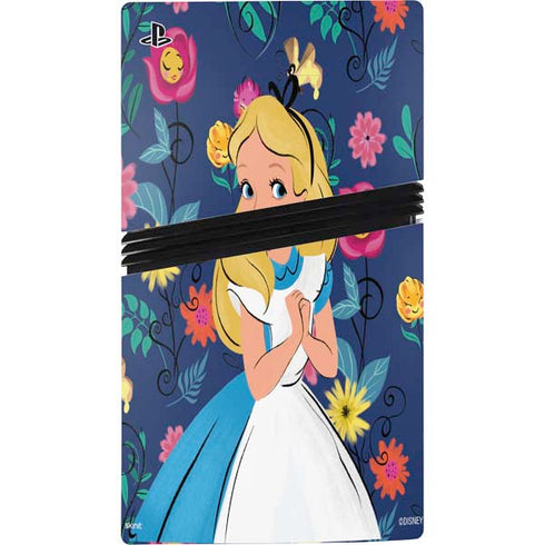 Disney Alice in Wonderland (animated) Floral Print PS5 Pro Console Skin