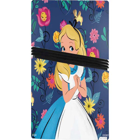 Disney Alice in Wonderland (animated) Floral Print PS5 Pro Console Skin