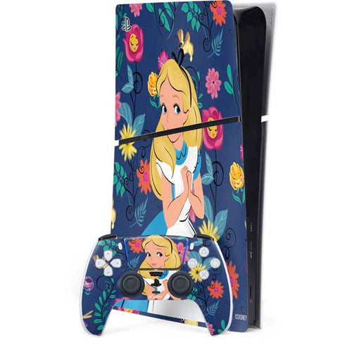Disney Alice in Wonderland (animated) Floral Print PlayStation PS5 Skins
