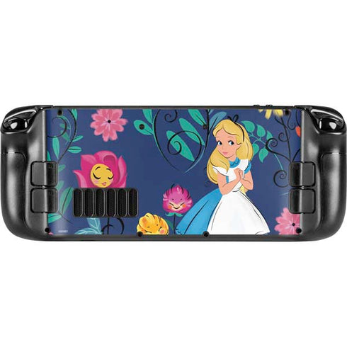 Disney Alice in Wonderland (animated) Floral Print Steam Deck Handheld Gaming Computer OLED Skin