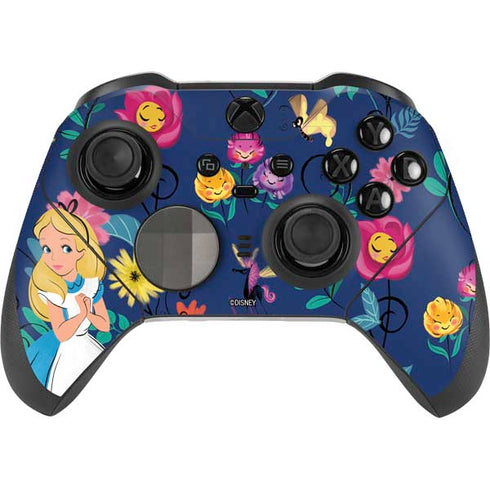 Disney Alice in Wonderland (animated) Floral Print Xbox Elite Wireless Controller Series 2 Skin