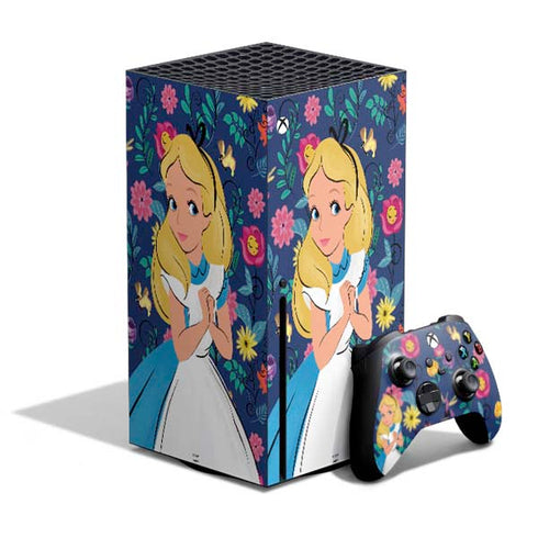 Disney Alice in Wonderland (animated) Floral Print Xbox Series X Skins