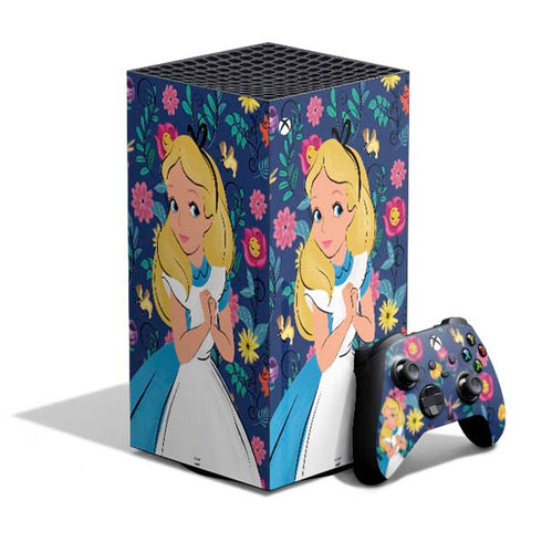 Disney Alice in Wonderland (animated) Floral Print XBox Series X Digital Edition Bundle Skin
