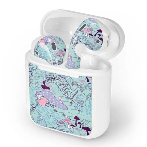Disney Alice in Wonderland (animated) Mushrooms Print Pattern Apple AirPods Skin