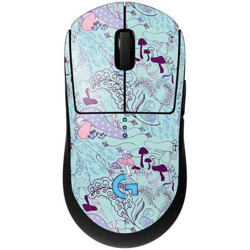 Disney Alice in Wonderland (animated) Mushrooms Print Pattern G Pro Wireless Gaming Mouse Skin