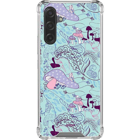 Disney Alice in Wonderland (animated) Mushrooms Print Pattern Galaxy A17 Clear Case