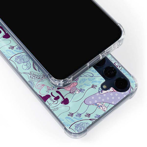 Disney Alice in Wonderland (animated) Mushrooms Print Pattern Galaxy A35 5G Clear Case