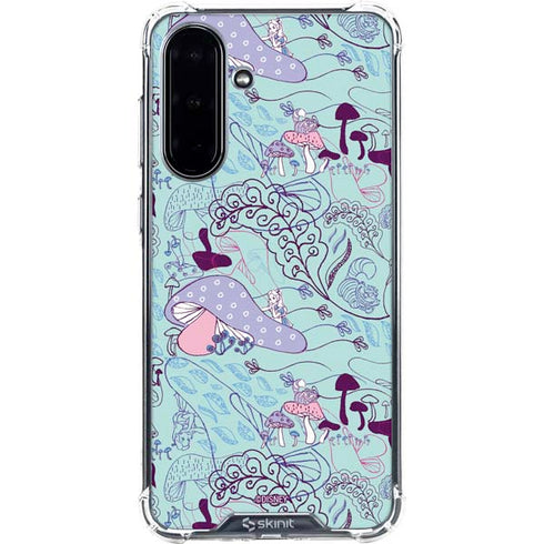 Disney Alice in Wonderland (animated) Mushrooms Print Pattern Galaxy A36 5G Clear Case