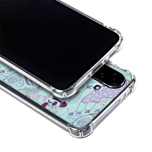 Disney Alice in Wonderland (animated) Mushrooms Print Pattern Galaxy A36 5G Clear Case