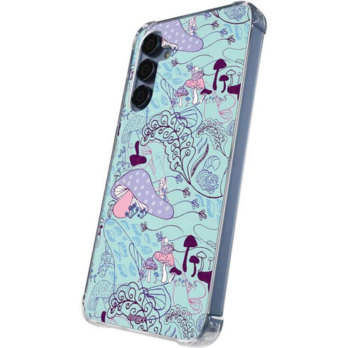 Disney Alice in Wonderland (animated) Mushrooms Print Pattern Galaxy A55 5G Clear Case