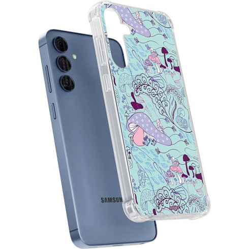 Disney Alice in Wonderland (animated) Mushrooms Print Pattern Galaxy A55 5G Clear Case