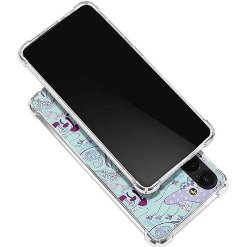 Disney Alice in Wonderland (animated) Mushrooms Print Pattern Galaxy S24 FE Clear Case