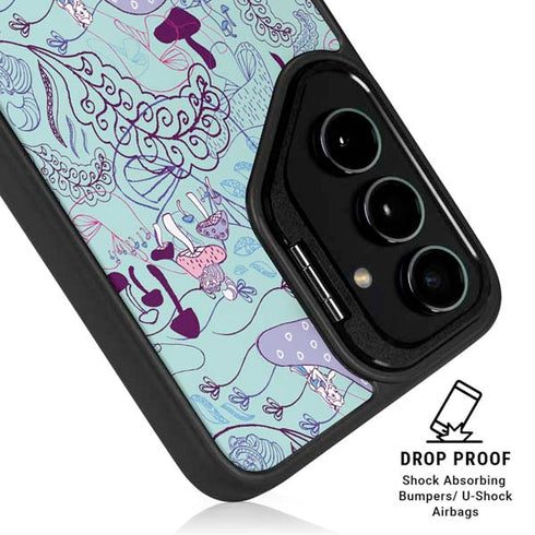 Disney Alice in Wonderland (animated) Mushrooms Print Pattern Galaxy S25 Kickstand Case