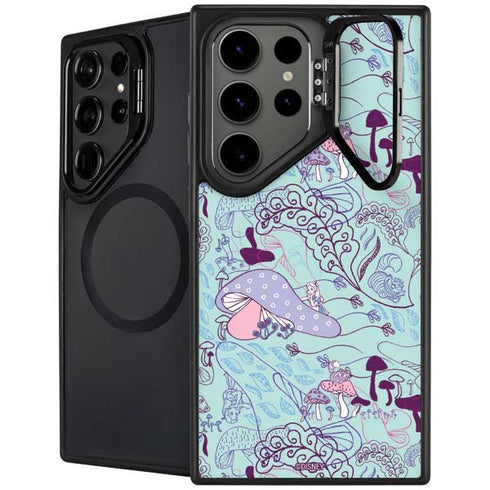 Disney Alice in Wonderland (animated) Mushrooms Print Pattern Galaxy S24 Ultra Kickstand Case