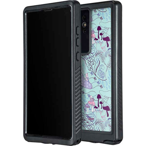 Disney Alice in Wonderland (animated) Mushrooms Print Pattern Galaxy S24 Ultra Waterproof Case