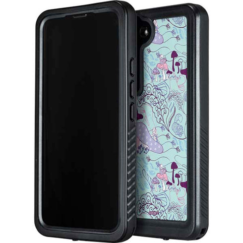 Disney Alice in Wonderland (animated) Mushrooms Print Pattern Galaxy S24 Waterproof Case