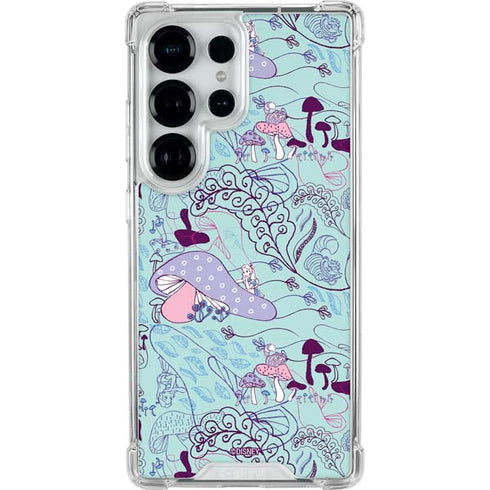 Disney Alice in Wonderland (animated) Mushrooms Print Pattern Galaxy S25 Ultra Clear Case