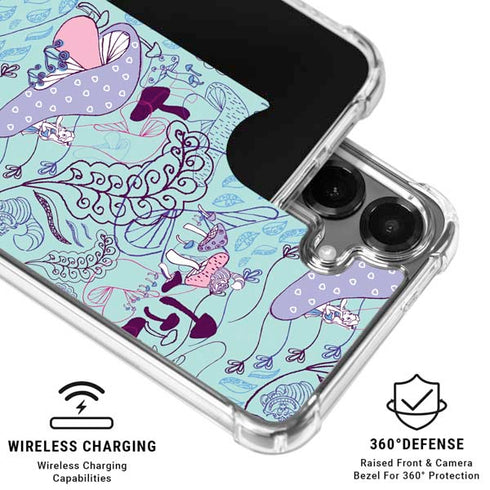 Disney Alice in Wonderland (animated) Mushrooms Print Pattern Galaxy S26 Clear Case