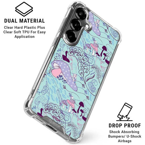Disney Alice in Wonderland (animated) Mushrooms Print Pattern Galaxy S26 Clear Case