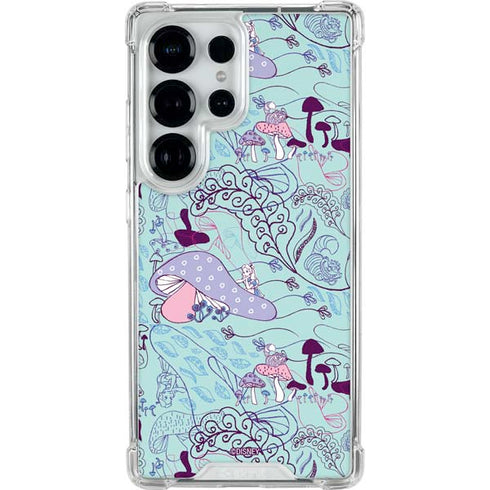 Disney Alice in Wonderland (animated) Mushrooms Print Pattern Galaxy S26 Ultra Clear Case